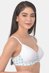 Clovia Padded Non Wired Full Coverage T-Shirt Bra - White — thumbnail 2
