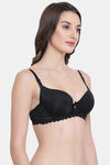 Clovia Padded Wired Medium Coverage T-Shirt Bra - Black — thumbnail 3