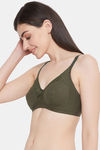 Clovia Double Layered Non Wired Full Coverage T-Shirt Bra - Green — thumbnail 3
