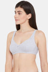 Clovia Double Layered Non Wired Full Coverage T-Shirt Bra - Grey — thumbnail 3