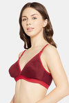 Clovia Single Layered Non Wired Full Coverage T-Shirt Bra - Maroon — thumbnail 3