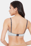 Clovia Padded Wired Full Coverage T-Shirt Bra - Grey — thumbnail 4