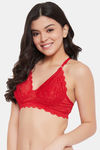 Clovia Double Layered Non Wired Full Coverage Bralette - Red — thumbnail 3