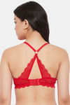 Clovia Double Layered Non Wired Full Coverage Bralette - Red — thumbnail 4
