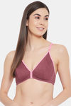 Clovia Double Layered Non Wired Medium Coverage T-Shirt Bra - Maroon — thumbnail 1