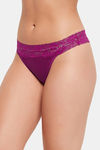 Clovia Low Rise Polyamide Thong - Purple — thumbnail 3