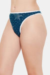 Clovia Low Rise Zero Coverage Thong - Navy Blue — thumbnail 3
