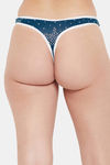 Clovia Low Rise Zero Coverage Thong - Navy Blue — thumbnail 4