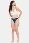Clovia Low Rise Zero Coverage Thong - Navy Blue — thumbnail 5