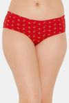 Clovia Medium Rise Three-Fourth Coverage Hipster Panty - Red — thumbnail 1