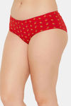 Clovia Medium Rise Three-Fourth Coverage Hipster Panty - Red — thumbnail 3