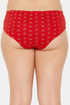 Clovia Medium Rise Three-Fourth Coverage Hipster Panty - Red — thumbnail 4