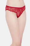 Clovia Low Rise Half Coverage Bikini Panty - Red — thumbnail 3