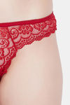 Clovia Low Rise Half Coverage Bikini Panty - Red — thumbnail 5