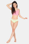 Clovia Medium Rise Three-Fourth Coverage Hipster Panty - Green — thumbnail 5
