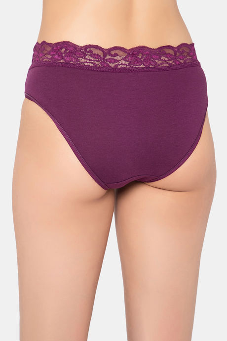 Clovia Medium Rise Three-Fourth Coverage Hipster Panty - Purple — image 4