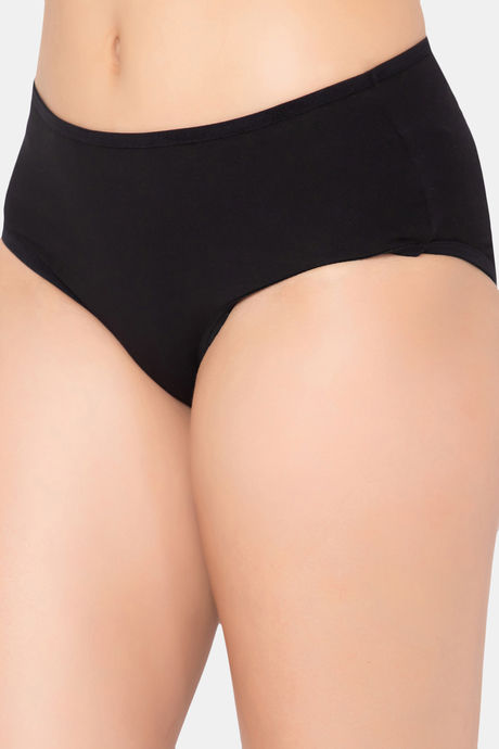 Clovia Medium Rise Three-Fourth Coverage Hipster Panty - Black — image 3