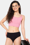 Clovia Medium Rise Three-Fourth Coverage Hipster Panty - Black — thumbnail 2
