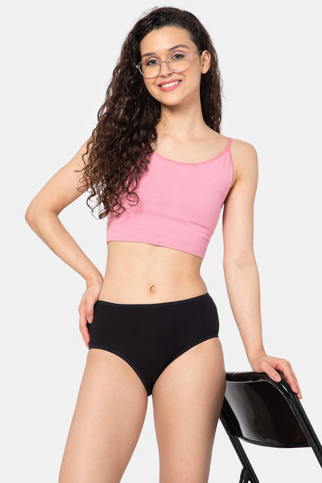 Clovia Medium Rise Three-Fourth Coverage Hipster Panty - Black — image 6