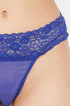 Clovia Low Rise Zero Coverage Thong - Blue — thumbnail 4