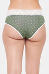 Clovia Medium Rise Three-Fourth Coverage Hipster Panty - Olive — thumbnail 4