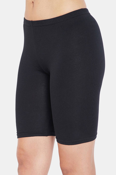 Clovia Medium Rise Full Coverage Boyshort - Black — image 3