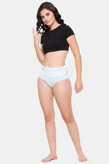 Clovia High Rise Three-Fourth Coverage Hipster Panty - Blue — image 5