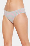 Clovia Low Rise Half Coverage Bikini Panty - Grey Melange — thumbnail 3