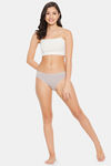 Clovia Low Rise Half Coverage Bikini Panty - Grey Melange — thumbnail 5