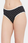 Clovia Medium Rise Three-Fourth Coverage Hipster Panty - Black — thumbnail 3