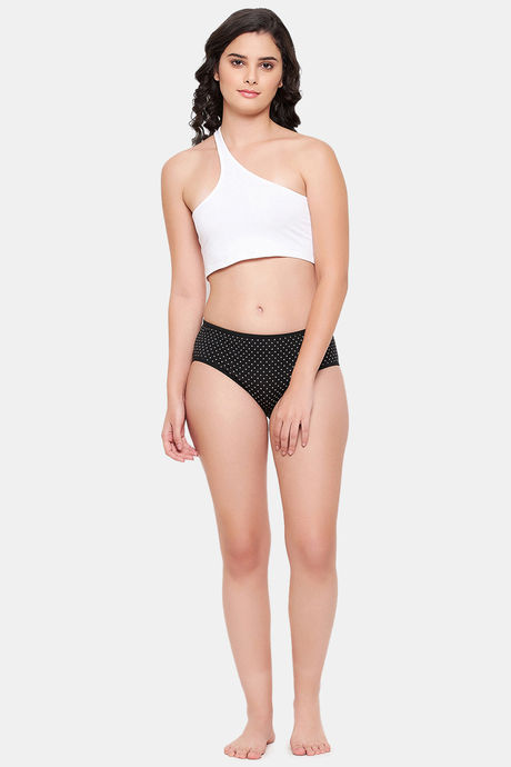 Clovia Medium Rise Three-Fourth Coverage Hipster Panty - Black — image 5