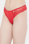 Clovia Low Rise Zero Coverage Thong - Red — thumbnail 3