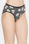 Clovia Medium Rise Three-Fourth Coverage Hipster Panty - Black — thumbnail 2