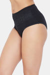 Clovia High Rise Three-Fourth Coverage Hipster Panty - Black — thumbnail 3