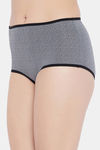 Clovia High Rise Three-Fourth Coverage Hipster Panty - Grey — thumbnail 3