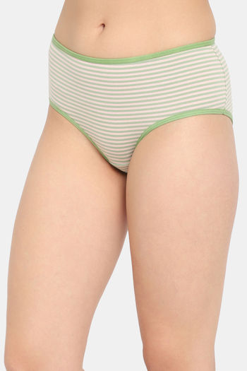 Clovia High Rise Three-Fourth Coverage Hipster Panty - Green — image 3