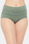 Clovia High Rise Three-Fourth Coverage Hipster Panty - Green — thumbnail 1