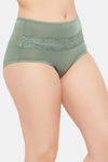 Clovia High Rise Three-Fourth Coverage Hipster Panty - Green — thumbnail 2