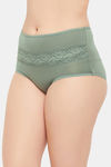 Clovia High Rise Three-Fourth Coverage Hipster Panty - Green — thumbnail 3