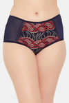 Clovia High Rise Three-Fourth Coverage Hipster Panty - Navy Blue — thumbnail 1