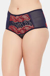 Clovia High Rise Three-Fourth Coverage Hipster Panty - Navy Blue — thumbnail 3