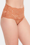 Clovia High Rise Lace Hipster Panty - Orange — thumbnail 2