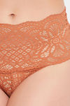Clovia High Rise Lace Hipster Panty - Orange — thumbnail 5