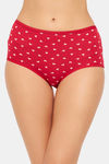 Clovia High Rise 3/4th Coverage Hipster Panty - Red — thumbnail 1