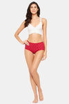 Clovia High Rise 3/4th Coverage Hipster Panty - Red — thumbnail 5