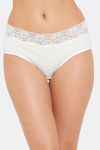 Clovia Mid Rise Three-Fourth Coverage Hipster Panty - White — thumbnail 1