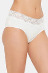 Clovia Mid Rise Three-Fourth Coverage Hipster Panty - White — thumbnail 2