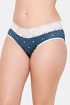 Clovia Medium Rise Three-Fourth Coverage Hipster Panty - Navy Blue — thumbnail 3
