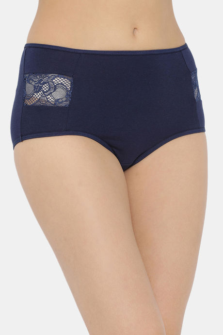 Clovia High Rise Three-Fourth Coverage Hipster Panty - Navy Blue — image 2