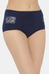 Clovia High Rise Three-Fourth Coverage Hipster Panty - Navy Blue — thumbnail 2